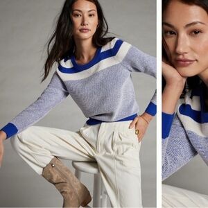 ANTHROPOLOGIE Maeve Paulina Striped Knit Crewneck Sweater by Size S